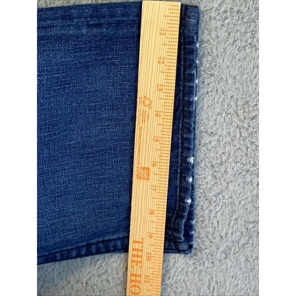 True Religion Mens Ricky Big T Relaxed Straight Blue Jeans 40x34 Whiskers (flaw)
